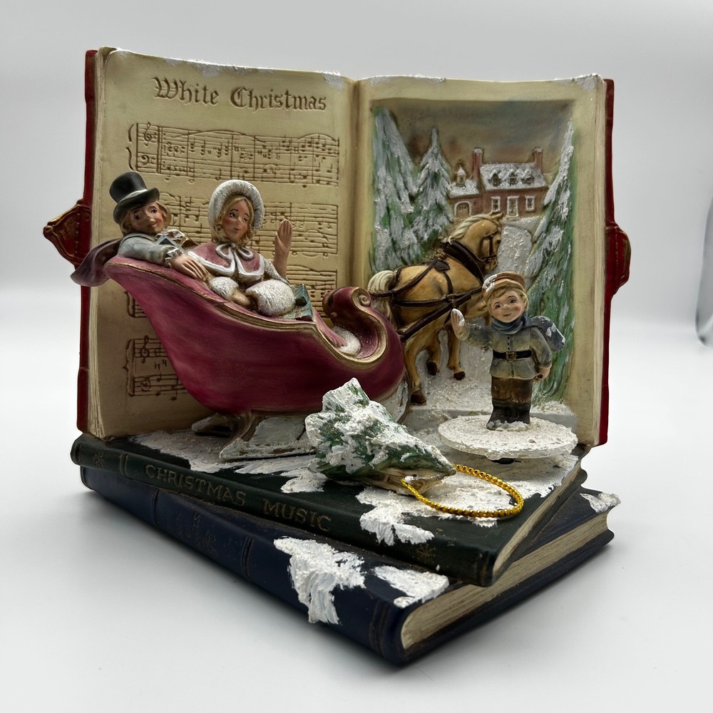 Gare Inc White Christmas Music Book Sleigh Scene Diorama Garry Sharpe Design